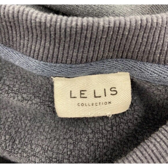 LE LIS Sweater Womens Large Blue White California Dreamin Spell Out Sweatshirt - Picture 9 of 10